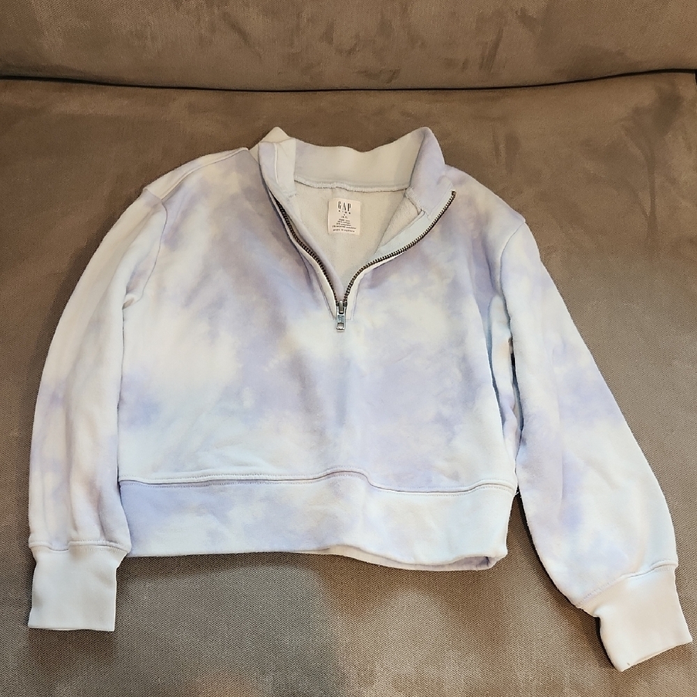 ✨ 3 For $25 Girls GAP Blue Tie Dye Crop Sweatshirt
